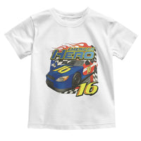 Vintage Americana Speed Legend 16 Tribute Toddler T Shirt American Hero #16 Stock Car Memorial - Wonder Print Shop