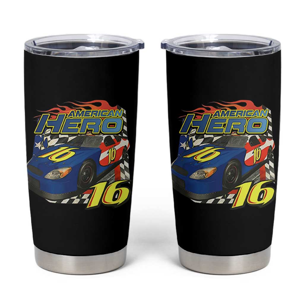Vintage Americana Speed Legend 16 Tribute Tumbler Cup American Hero #16 Stock Car Memorial - Wonder Print Shop