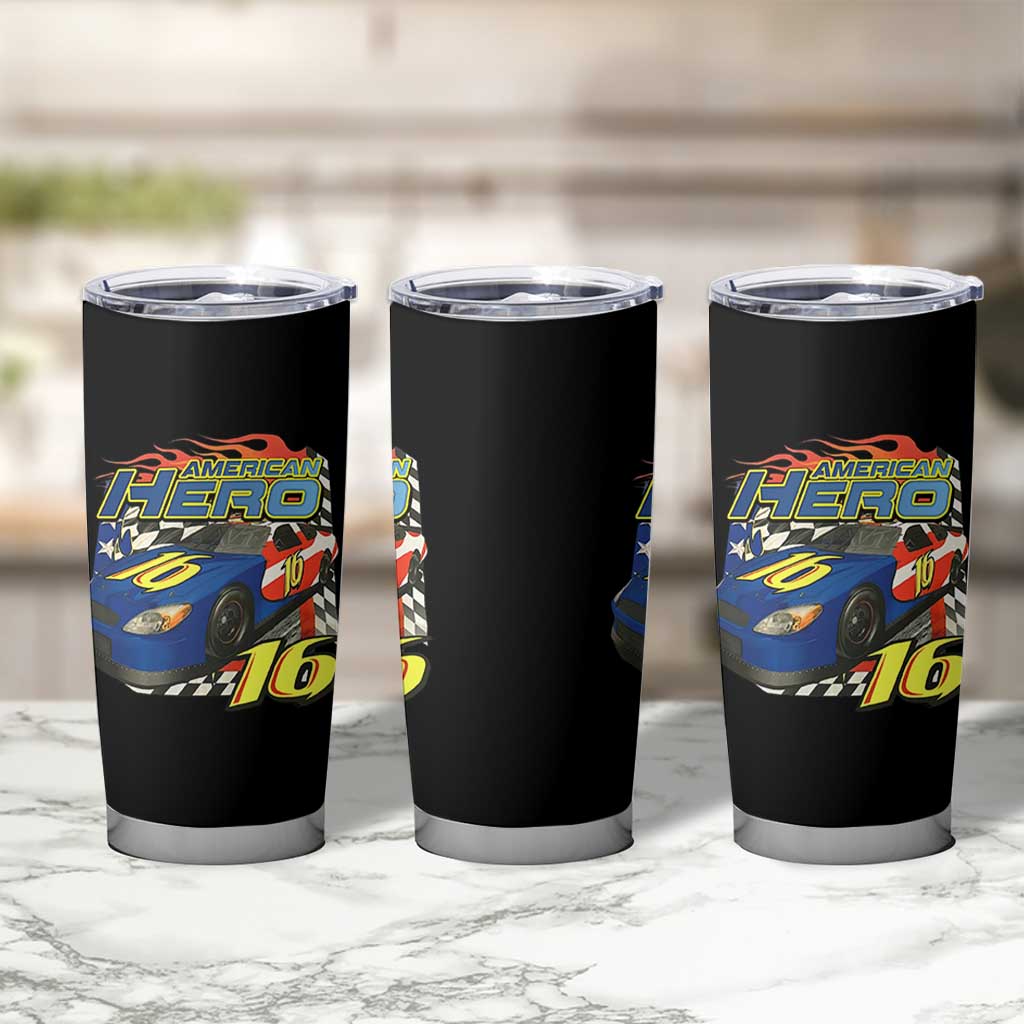 Vintage Americana Speed Legend 16 Tribute Tumbler Cup American Hero #16 Stock Car Memorial - Wonder Print Shop
