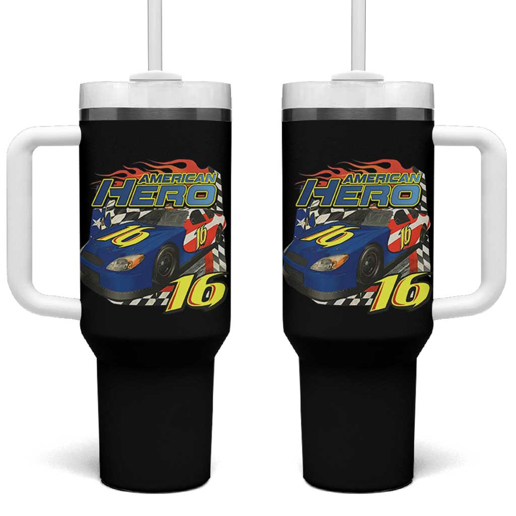 Vintage Americana Speed Legend 16 Tribute Tumbler With Handle American Hero #16 Stock Car Memorial - Wonder Print Shop