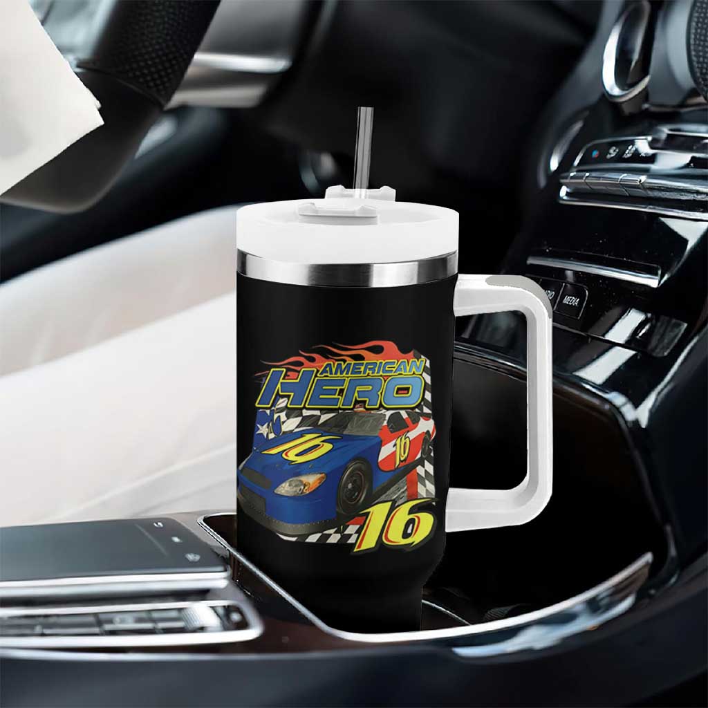 Vintage Americana Speed Legend 16 Tribute Tumbler With Handle American Hero #16 Stock Car Memorial - Wonder Print Shop