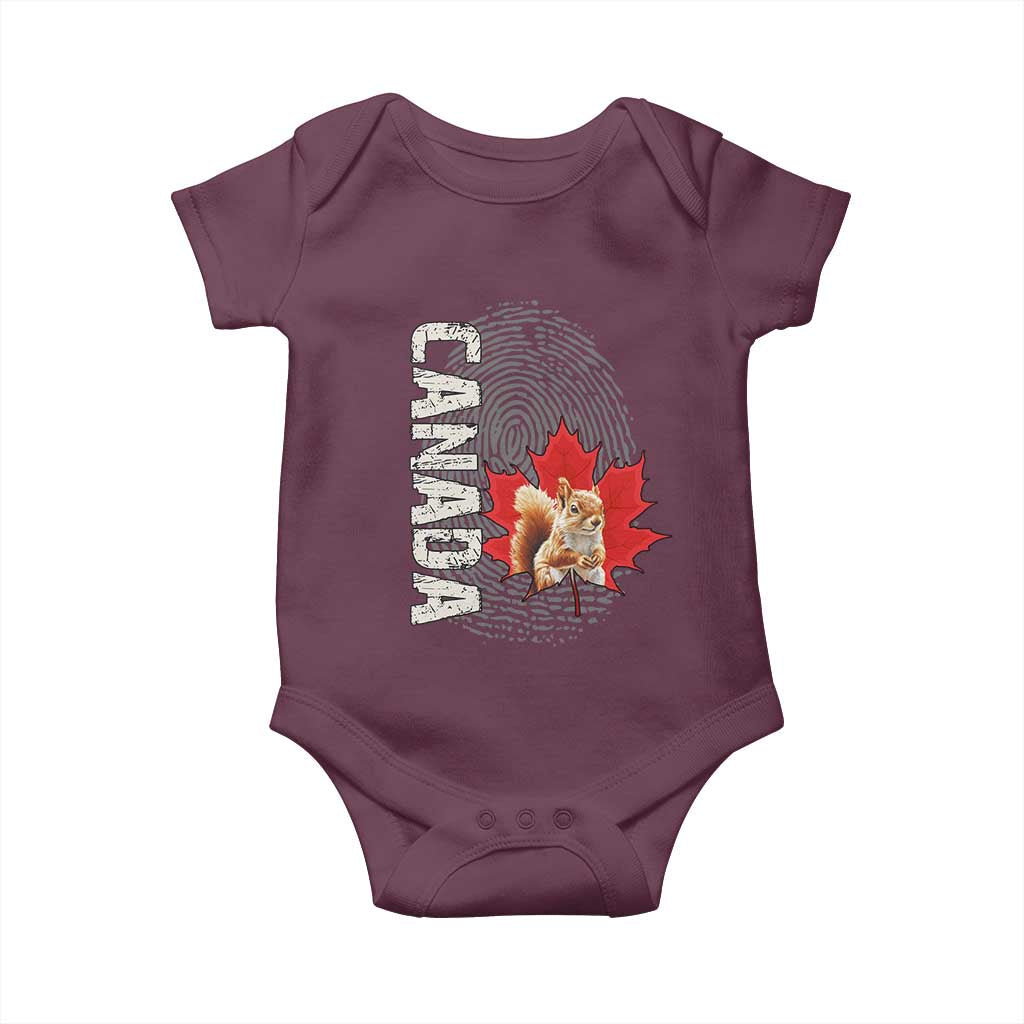 Canada Pride Baby Onesie Maple Leaf Squirrel Canadian Roots