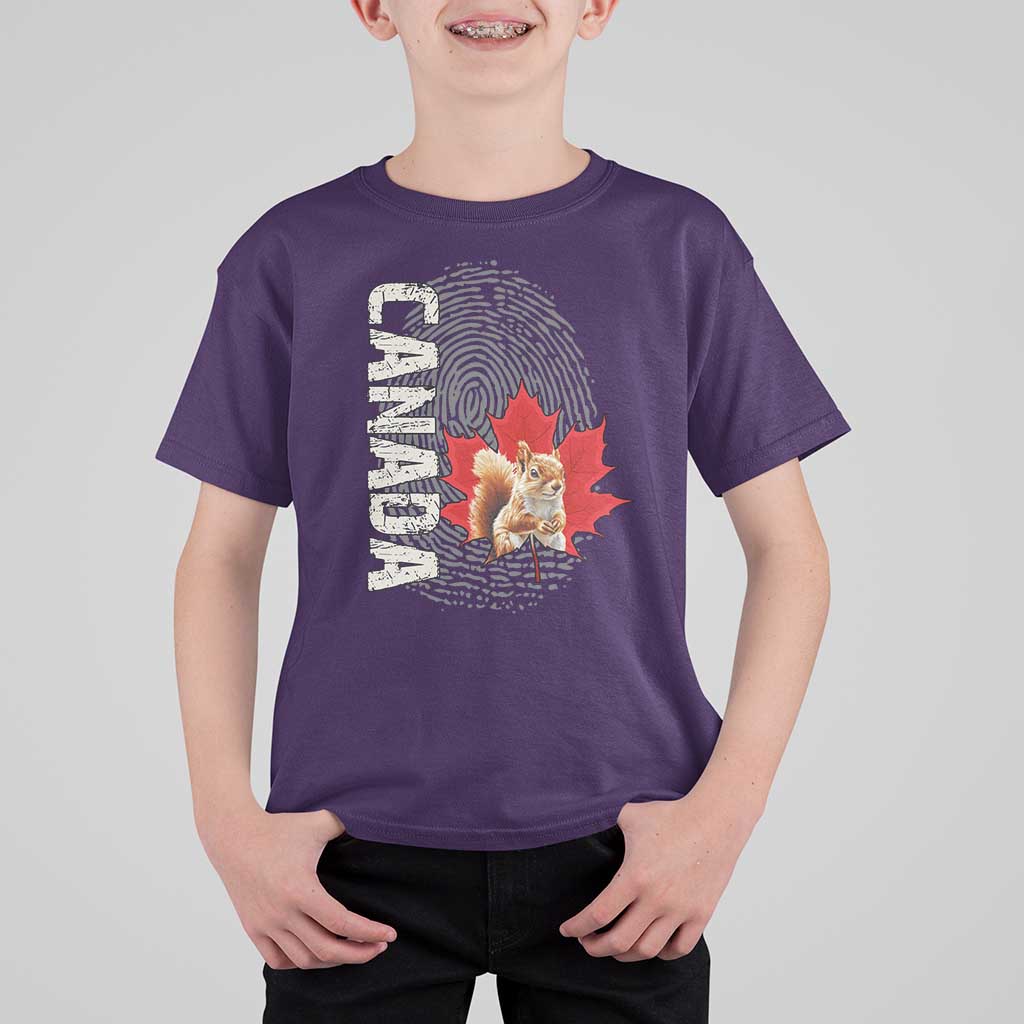 Canada Pride T Shirt For Kid Maple Leaf Squirrel Canadian Roots