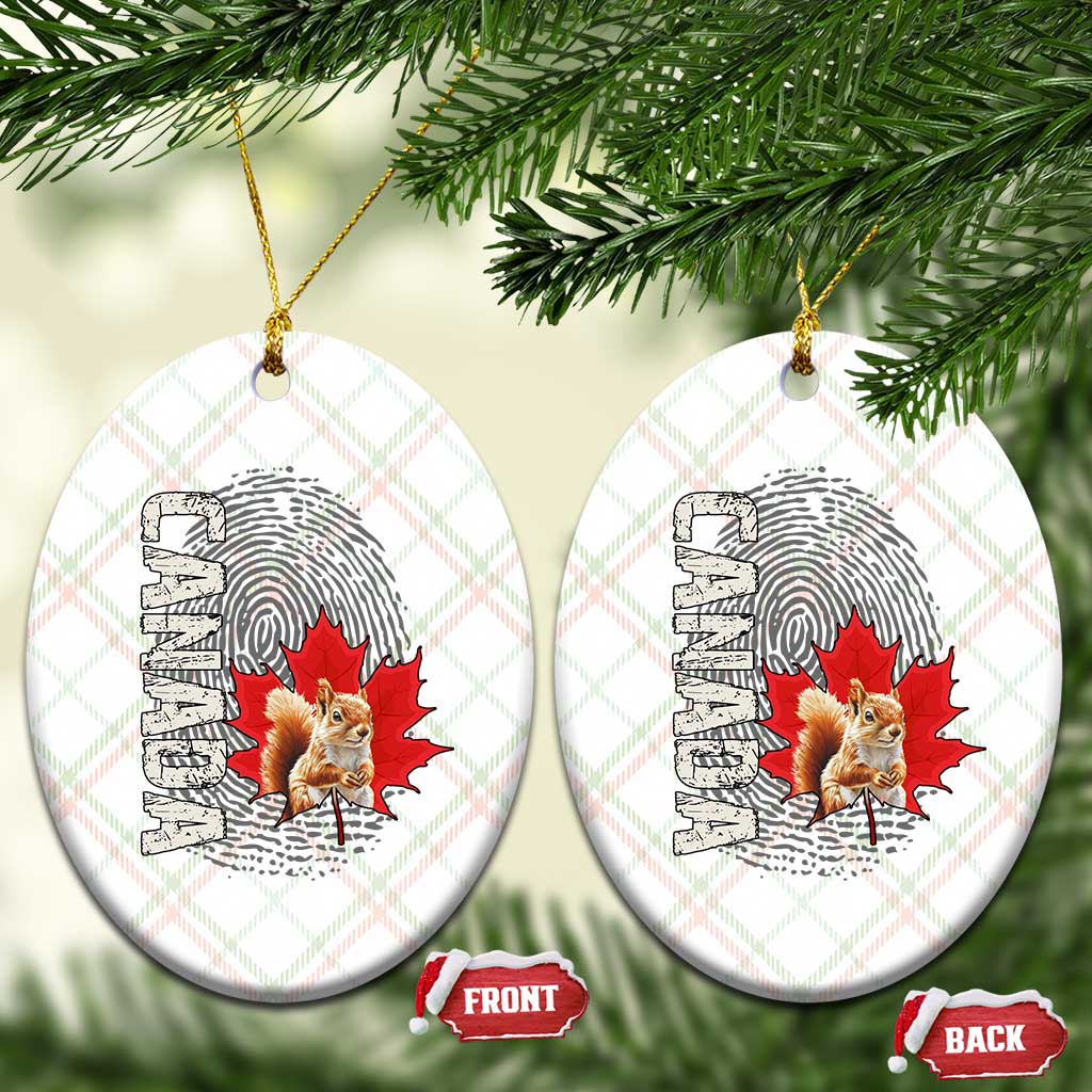 Canada Pride Ceramic Ornament Maple Leaf Squirrel Canadian Roots - Wonder Print Shop