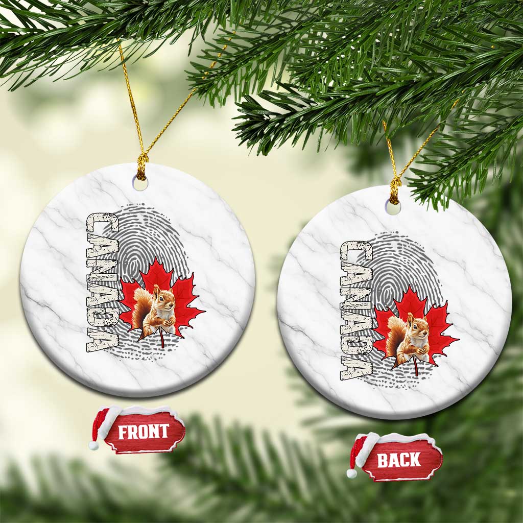 Canada Pride Ceramic Ornament Maple Leaf Squirrel Canadian Roots - Wonder Print Shop