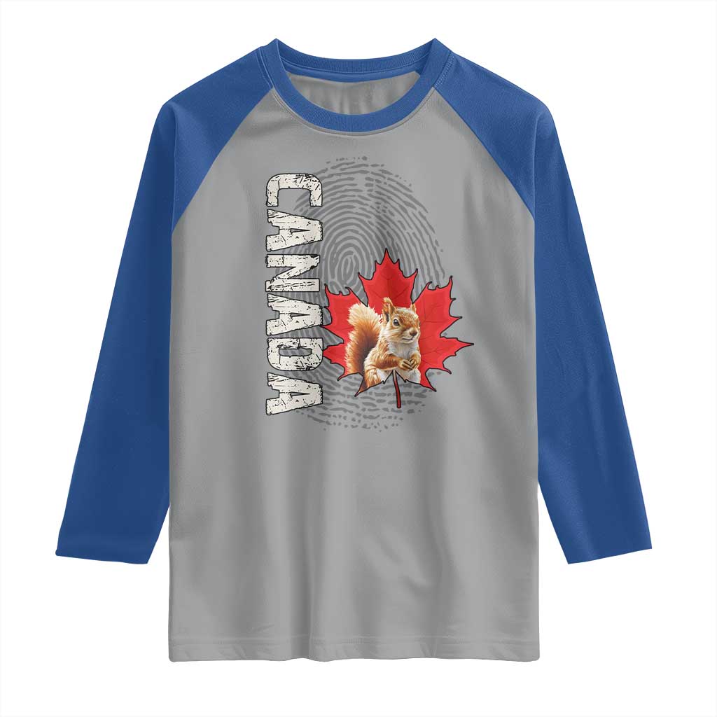 Canada Pride Raglan Shirt Maple Leaf Squirrel Canadian Roots