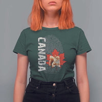 Canada Pride T Shirt For Women Maple Leaf Squirrel Canadian Roots