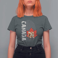 Canada Pride T Shirt For Women Maple Leaf Squirrel Canadian Roots