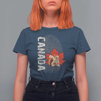 Canada Pride T Shirt For Women Maple Leaf Squirrel Canadian Roots