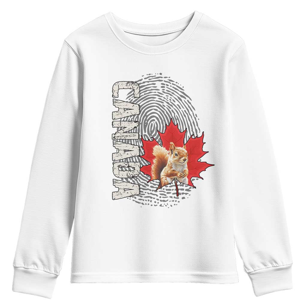 Canada Pride Youth Sweatshirt Maple Leaf Squirrel Canadian Roots