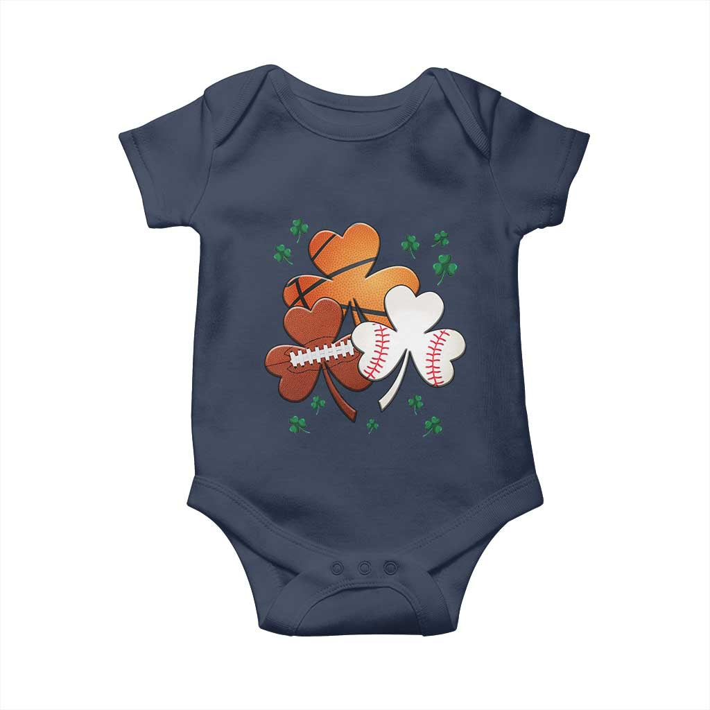 Football Basketball Baseball Shamrock Baby Onesie Happy St Patricks Day Sport Lover