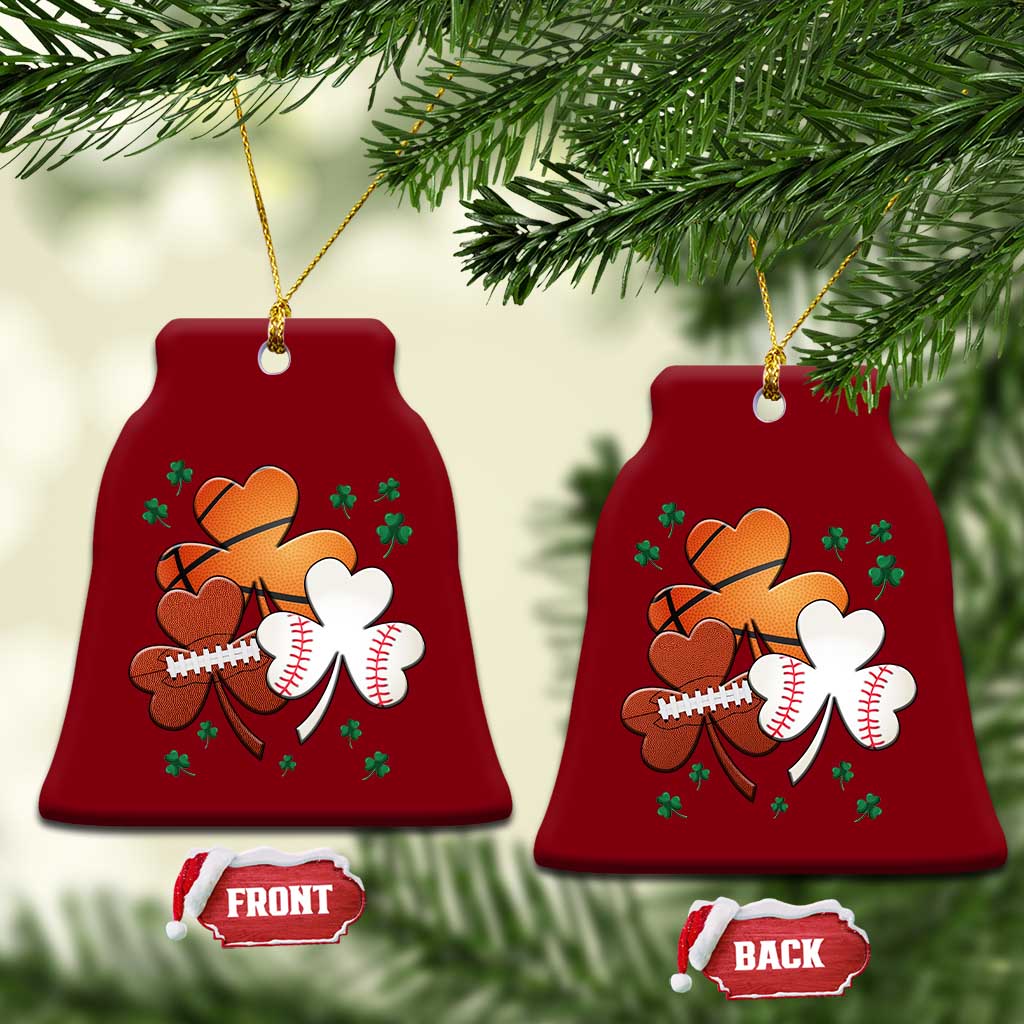 Football Basketball Baseball Shamrock Ceramic Ornament Happy St Patricks Day Sport Lover - Wonder Print Shop