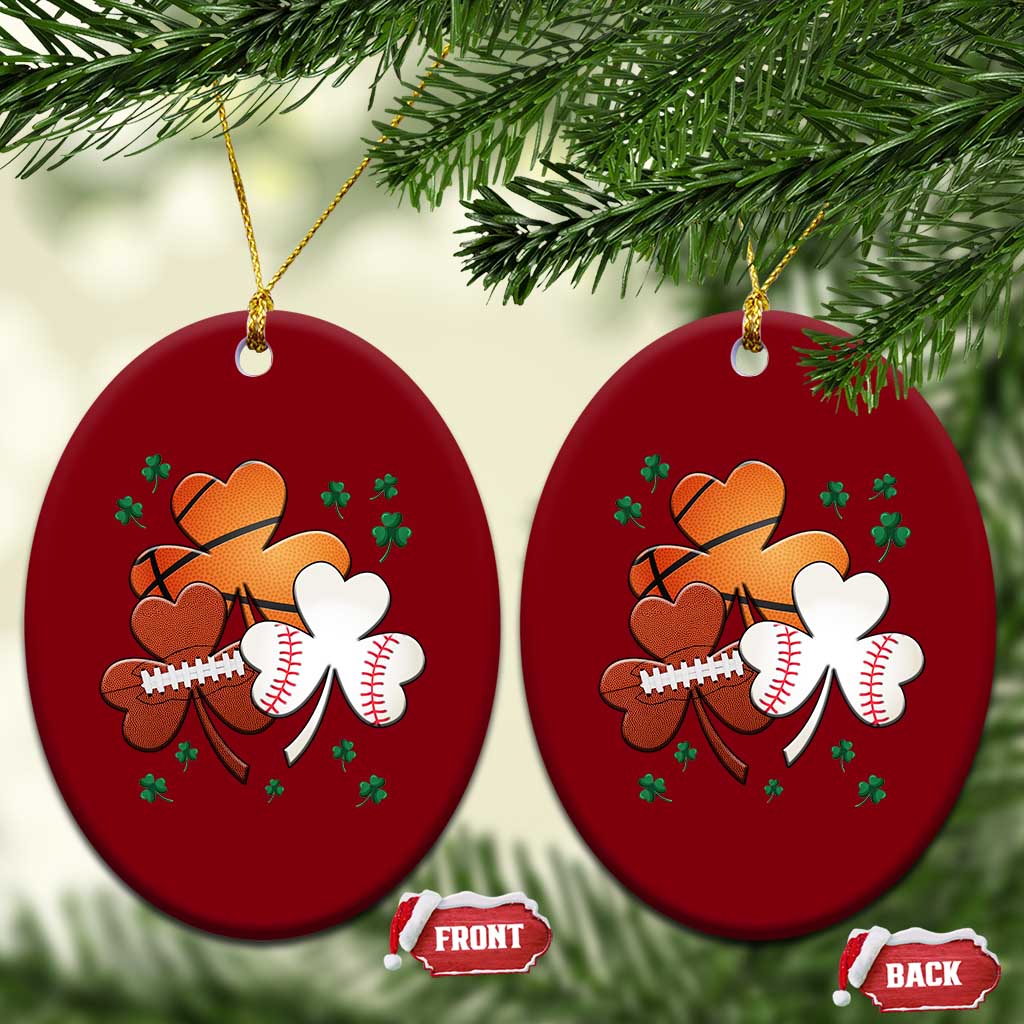 Football Basketball Baseball Shamrock Ceramic Ornament Happy St Patricks Day Sport Lover - Wonder Print Shop