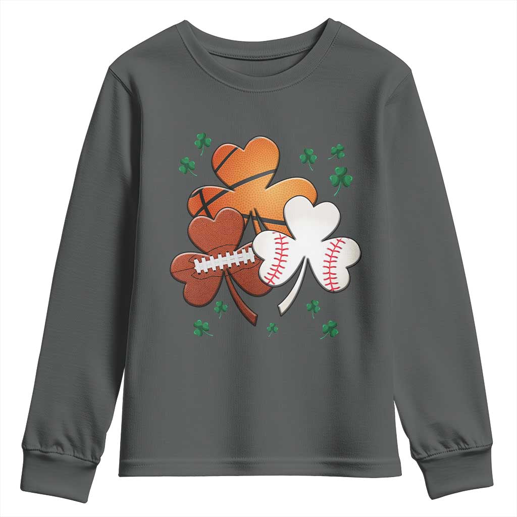Football Basketball Baseball Shamrock Youth Sweatshirt Happy St Patricks Day Sport Lover