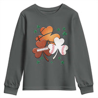 Football Basketball Baseball Shamrock Youth Sweatshirt Happy St Patricks Day Sport Lover