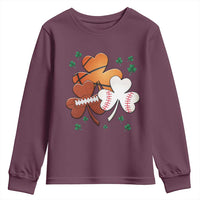 Football Basketball Baseball Shamrock Youth Sweatshirt Happy St Patricks Day Sport Lover