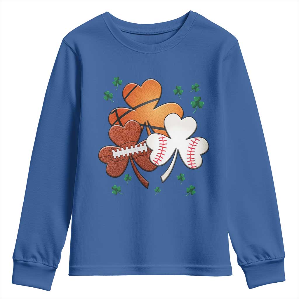 Football Basketball Baseball Shamrock Youth Sweatshirt Happy St Patricks Day Sport Lover