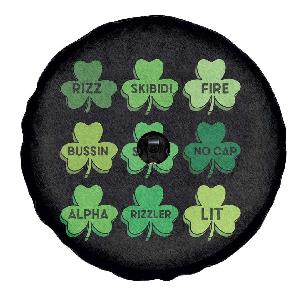 Funny St Patricks Day Skibi Rizz Spare Tire Cover No Cap