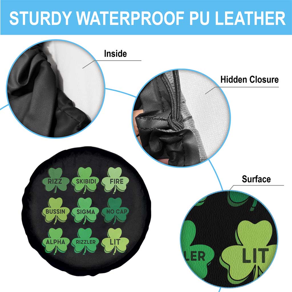 Funny St Patricks Day Skibi Rizz Spare Tire Cover No Cap