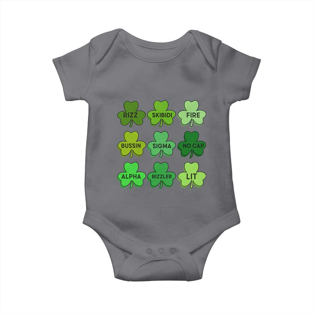 Funny St Patricks Day Skibi Rizz Baby Onesie No Cap
