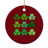 Funny St Patricks Day Skibi Rizz Ceramic Ornament No Cap - Wonder Print Shop