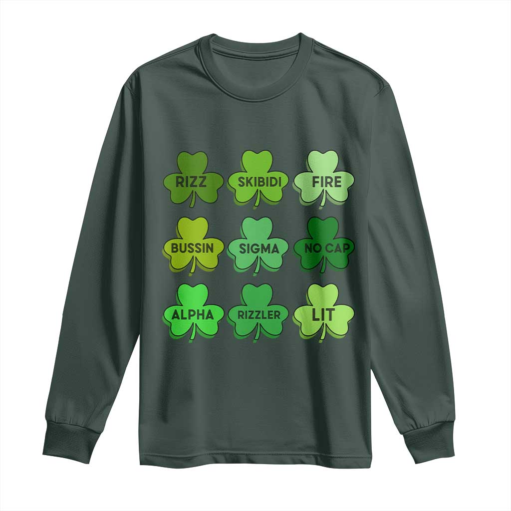 Funny St Patricks Day Skibi Rizz Long Sleeve Shirt No Cap