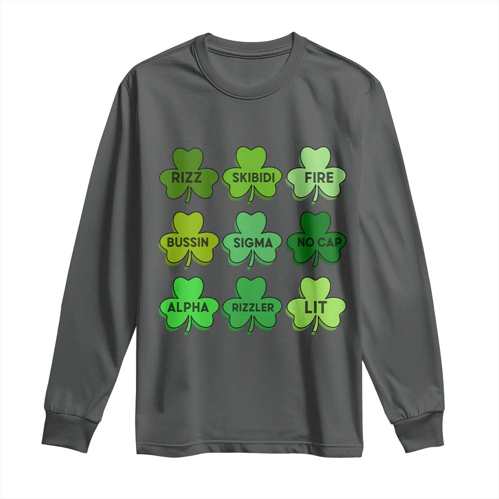 Funny St Patricks Day Skibi Rizz Long Sleeve Shirt No Cap