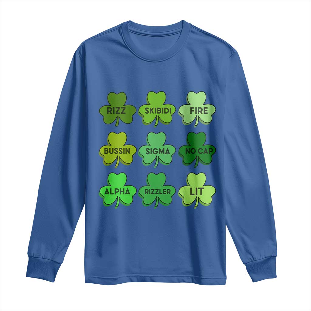 Funny St Patricks Day Skibi Rizz Long Sleeve Shirt No Cap