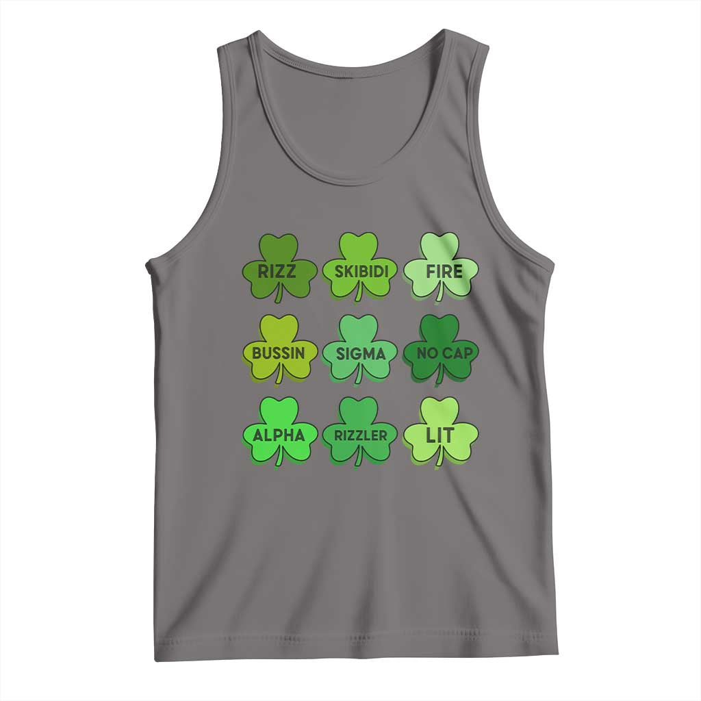 Funny St Patricks Day Skibi Rizz Tank Top No Cap