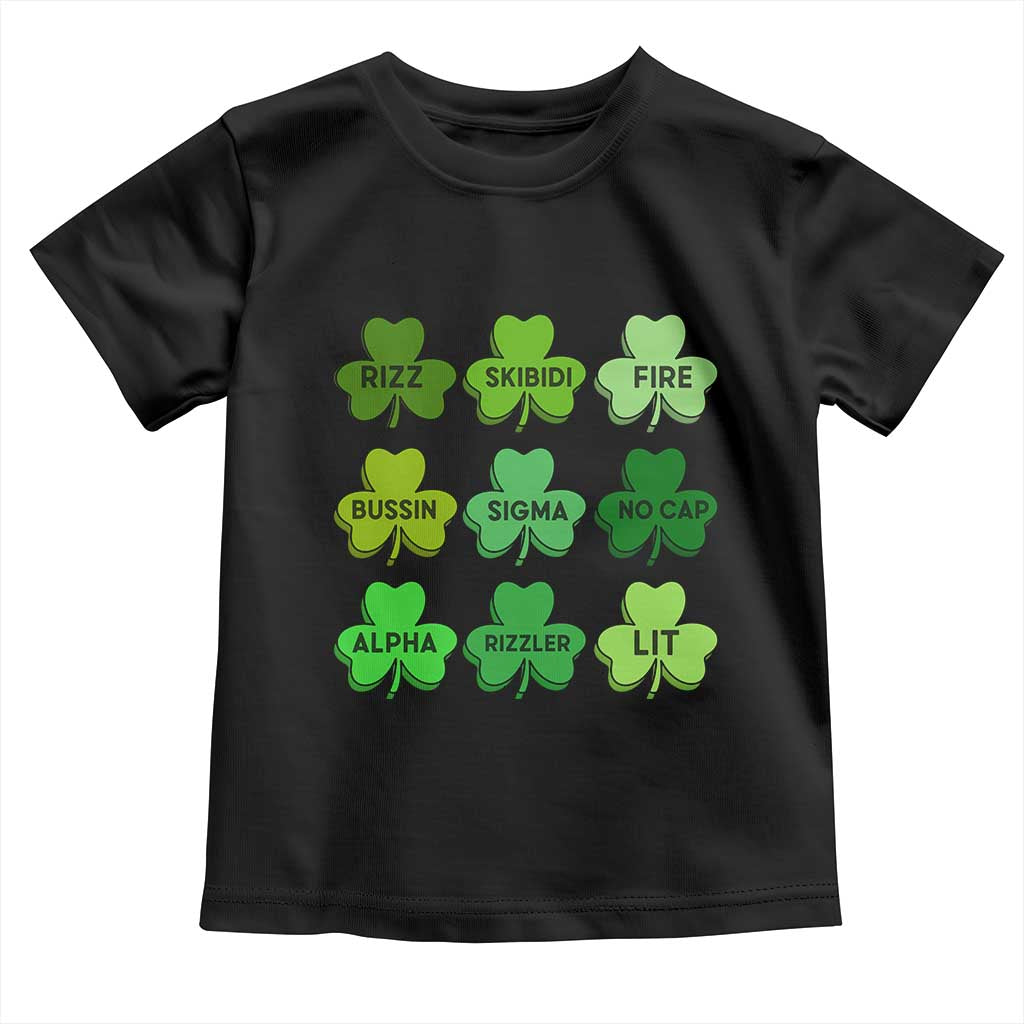 Funny St Patricks Day Skibi Rizz Toddler T Shirt No Cap