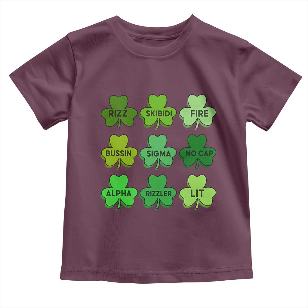 Funny St Patricks Day Skibi Rizz Toddler T Shirt No Cap