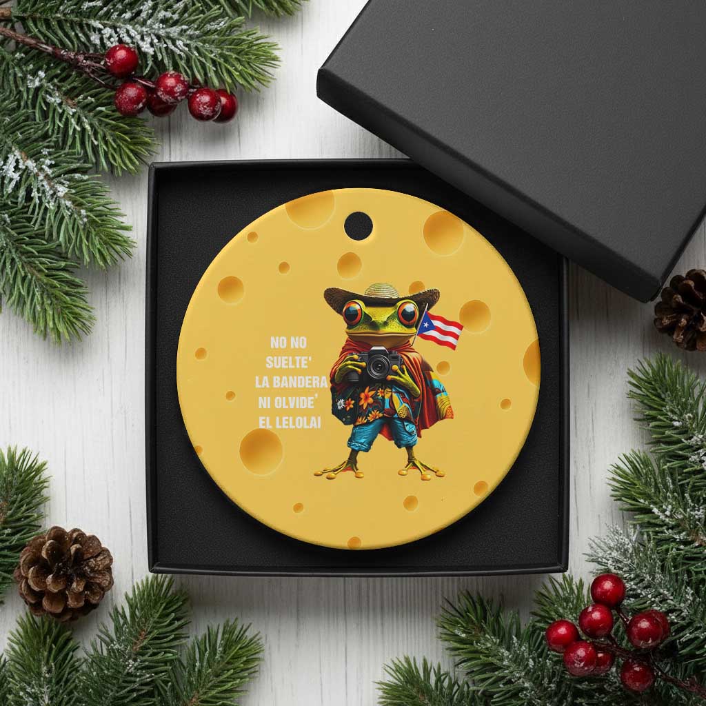 Puerto Rico Coqui' Ceramic Ornament Debí Tirar Más Fotos - Wonder Print Shop