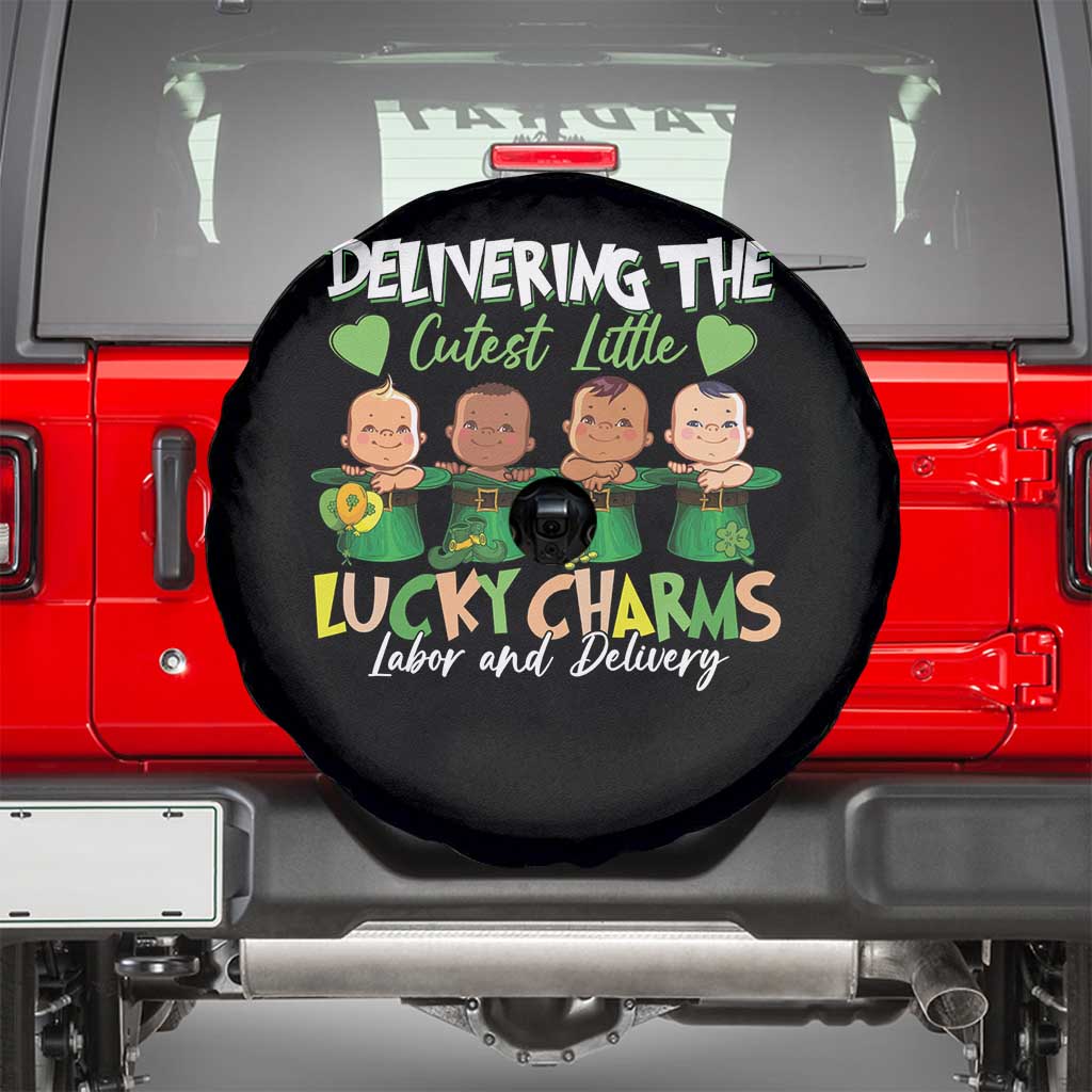 Labor and Delivery Nurse St Patrick's Day Spare Tire Cover Delivering The Cutest Little Lucky Charms