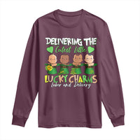 Labor and Delivery Nurse St Patrick's Day Long Sleeve Shirt Delivering The Cutest Little Lucky Charms