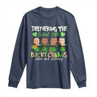 Labor and Delivery Nurse St Patrick's Day Long Sleeve Shirt Delivering The Cutest Little Lucky Charms