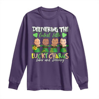 Labor and Delivery Nurse St Patrick's Day Long Sleeve Shirt Delivering The Cutest Little Lucky Charms