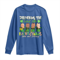 Labor and Delivery Nurse St Patrick's Day Long Sleeve Shirt Delivering The Cutest Little Lucky Charms