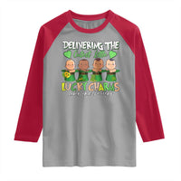 Labor and Delivery Nurse St Patrick's Day Raglan Shirt Delivering The Cutest Little Lucky Charms