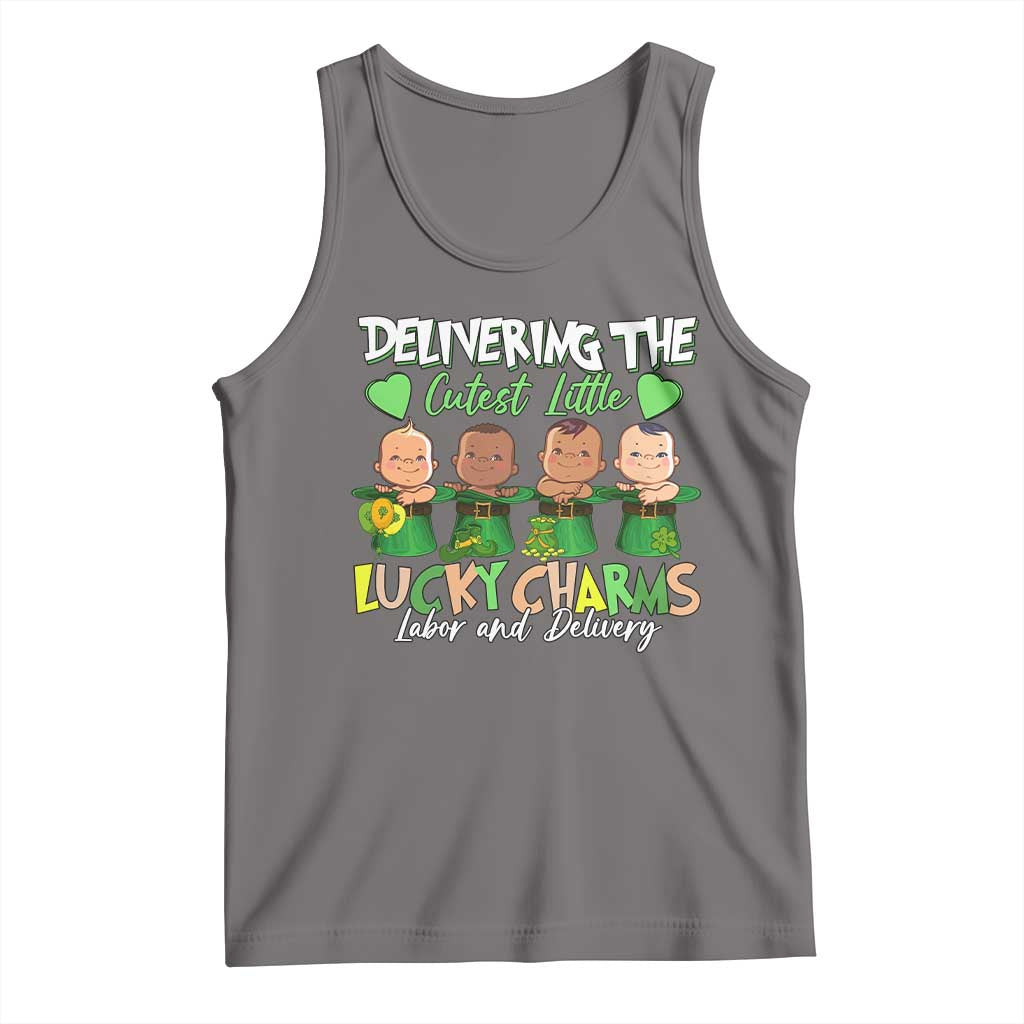 Labor and Delivery Nurse St Patrick's Day Tank Top Delivering The Cutest Little Lucky Charms