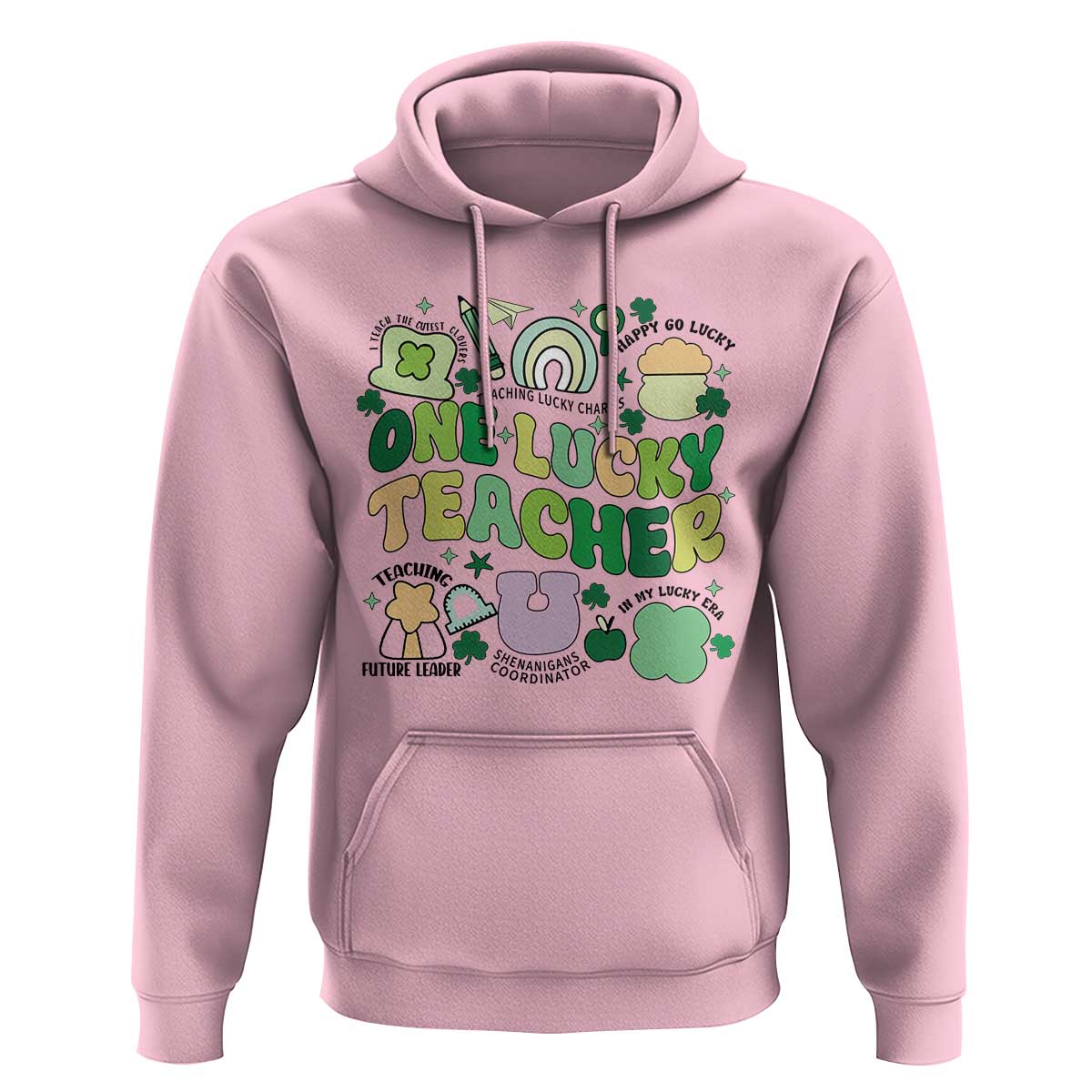 Teachers St Patrick's Day Hoodie One Lucky Teacher Retro Groovy