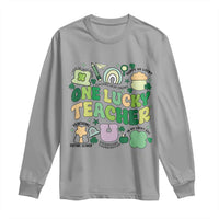 Teachers St Patrick's Day Long Sleeve Shirt One Lucky Teacher Retro Groovy