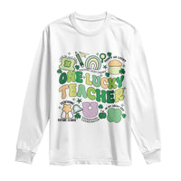 Teachers St Patrick's Day Long Sleeve Shirt One Lucky Teacher Retro Groovy