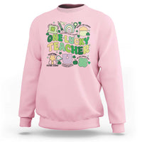 Teachers St Patrick's Day Sweatshirt One Lucky Teacher Retro Groovy