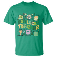 Teachers St Patrick's Day T Shirt One Lucky Teacher Retro Groovy