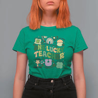 Teachers St Patrick's Day T Shirt For Women One Lucky Teacher Retro Groovy