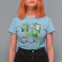 Teachers St Patrick's Day T Shirt For Women One Lucky Teacher Retro Groovy