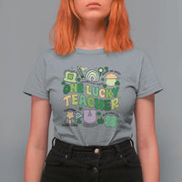 Teachers St Patrick's Day T Shirt For Women One Lucky Teacher Retro Groovy