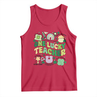 Teachers St Patrick's Day Tank Top One Lucky Teacher Retro Groovy