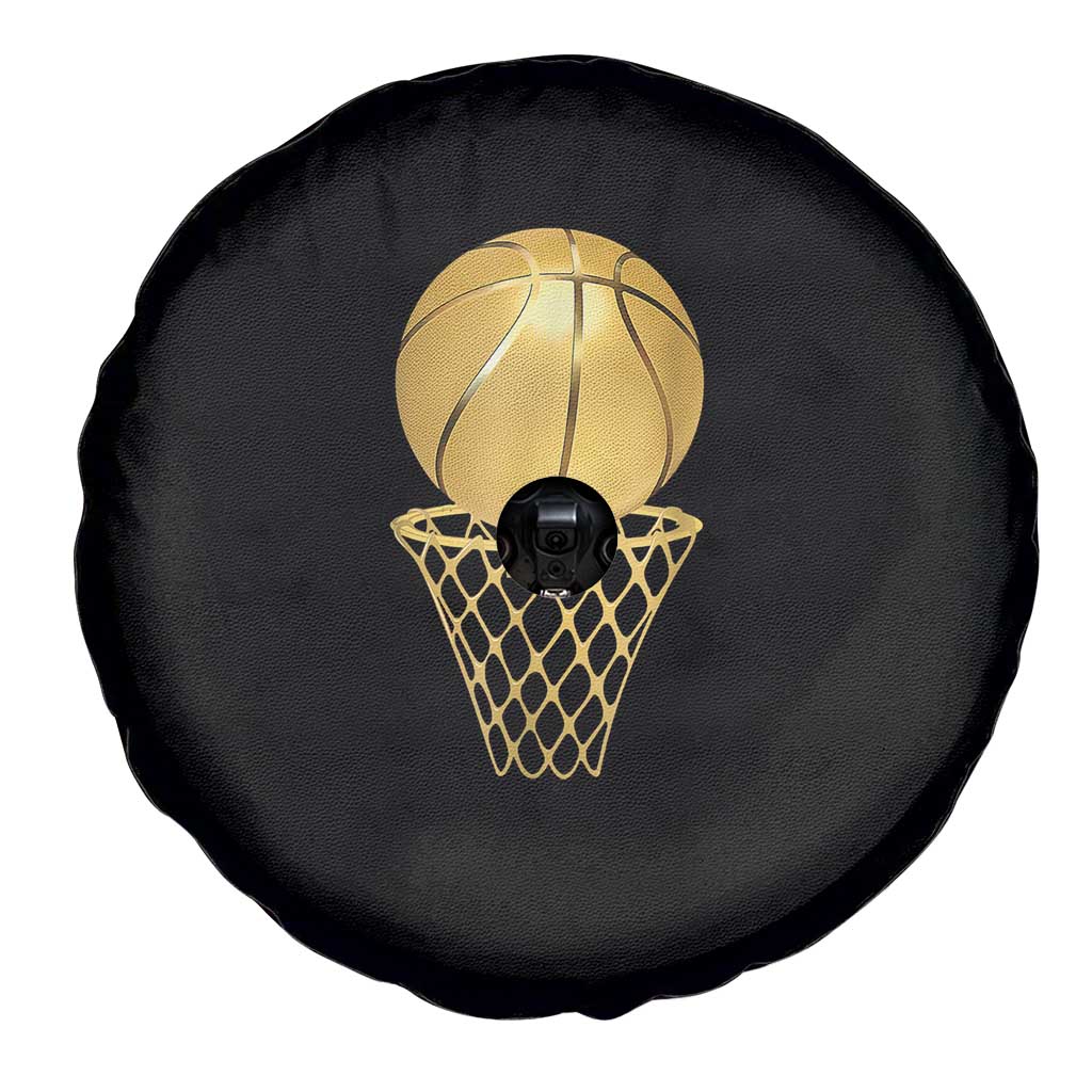 Golden Basketball Hoop Spare Tire Cover Trophy Game Player Coach Sports Lover