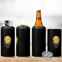 Golden Basketball Hoop 4 in 1 Can Cooler Tumbler Trophy Game Player Coach Sports Lover